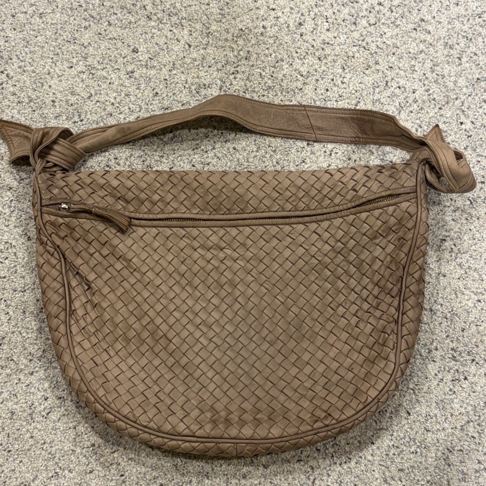 Bottega Veneta Vintage Intrecciato Woven Leather Hobo Bag Tan Brown Italy* - Picture 8 of 8